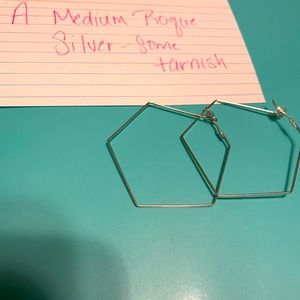 Sarah Briggs Roque hoop earrings some tarnish